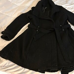 A.N.A. wool coat with pleated and tie back